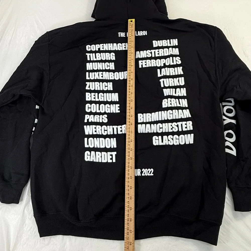 The Kid LAROI Tour 2022 Hoodie Black Eye Lips Graphic Pullover Mens XL
